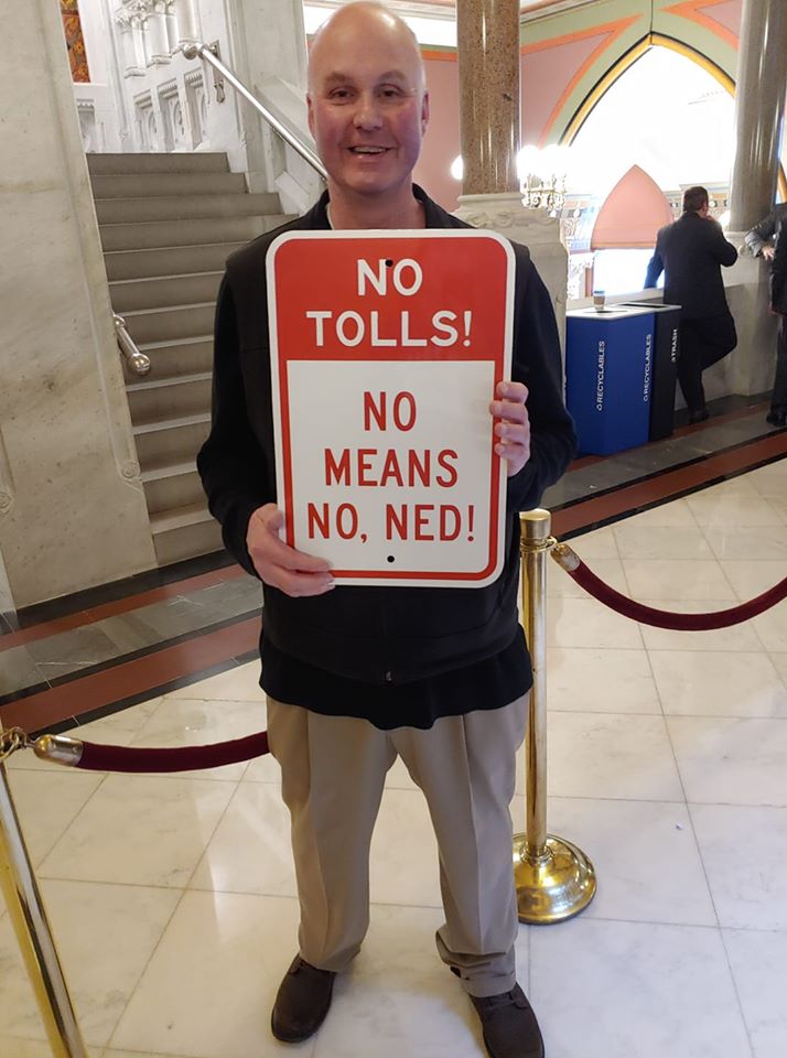 Photo of Attorney Heyel lobbying the Connecticut Legislature at the State Capitol in 2019